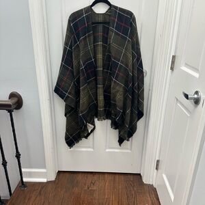NWOT Barbour StaffinTartan Serape with Fringe